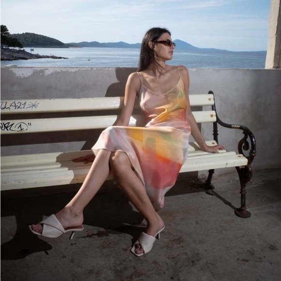 Untitled in Motion Desire Dune Multicolor Sleeveless Midi Slip Dress NWT Size S - Picture 5 of 12